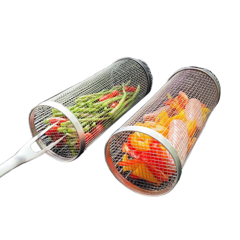 Panier de grill rotatif en acier inoxydable pour barbecue