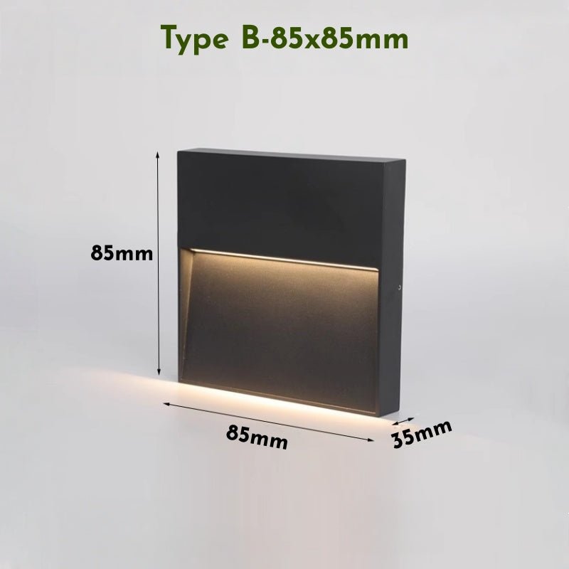 BESEGLOW – Square LED Outdoor Wall Light made of Stainless Steel & Solar