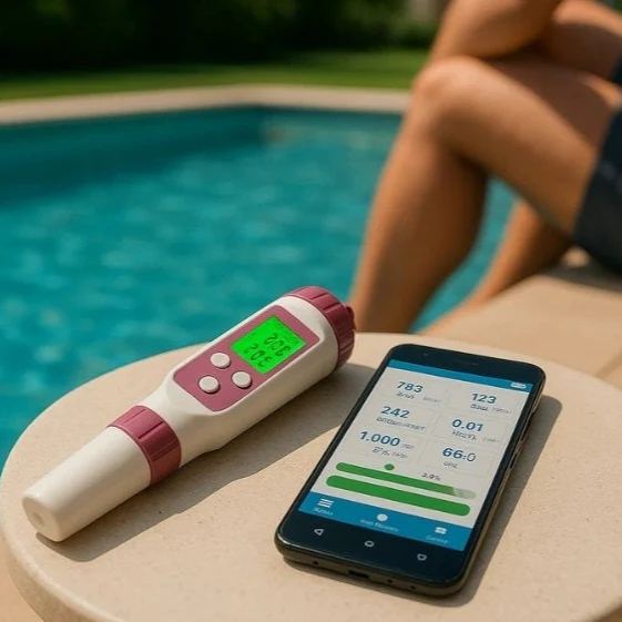 Testeur de piscine numérique, appareil de mesure du pH et du chlore pour une analyse facile de l'eau