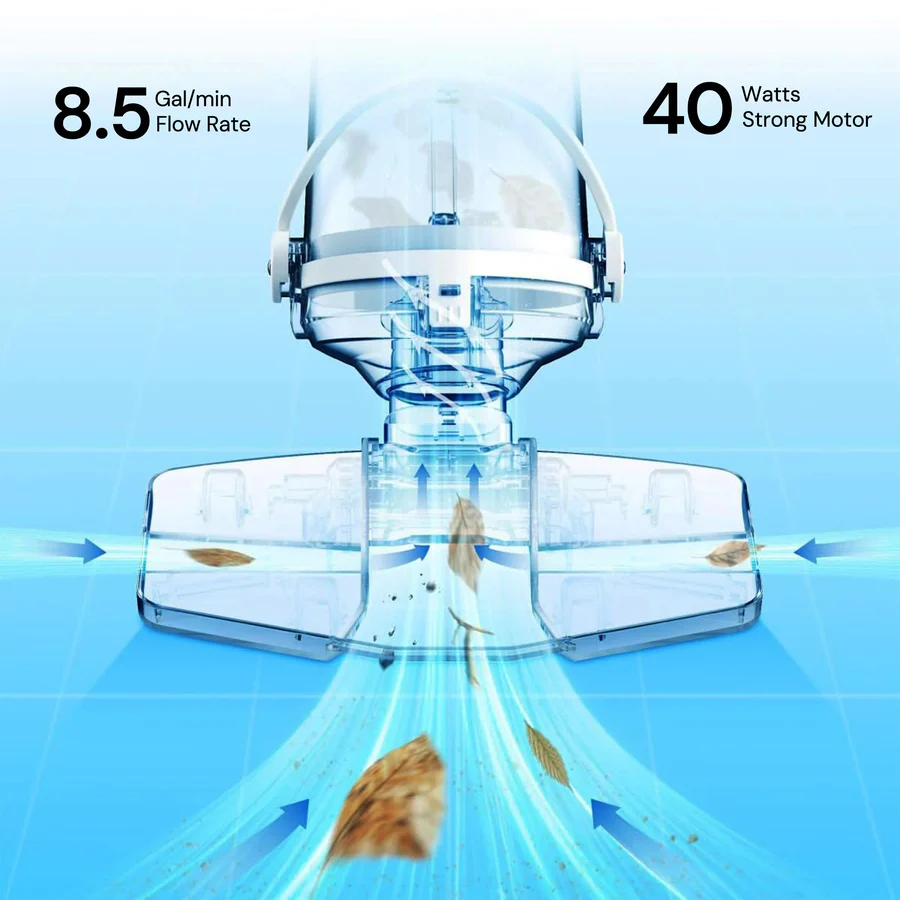Aspirateur de piscine sans fil rechargeable avec têtes interchangeables