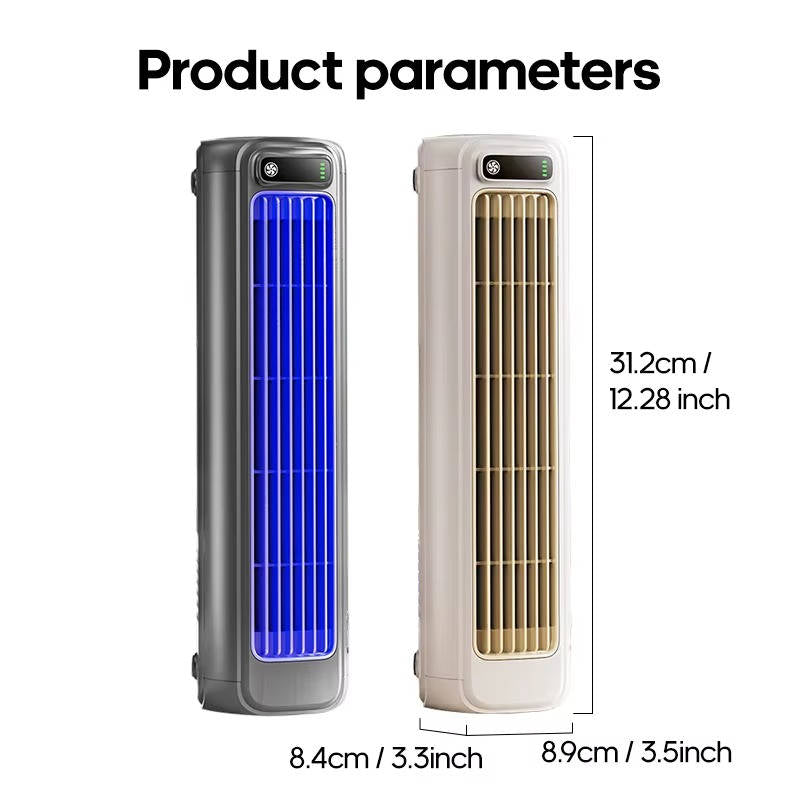 Refroidisseur climatiseur portable, ventilateur de circulation de bureau ou mural sans perçage, batterie 2000 mAh, 3 vitesses, refroidissement silencieux réglable