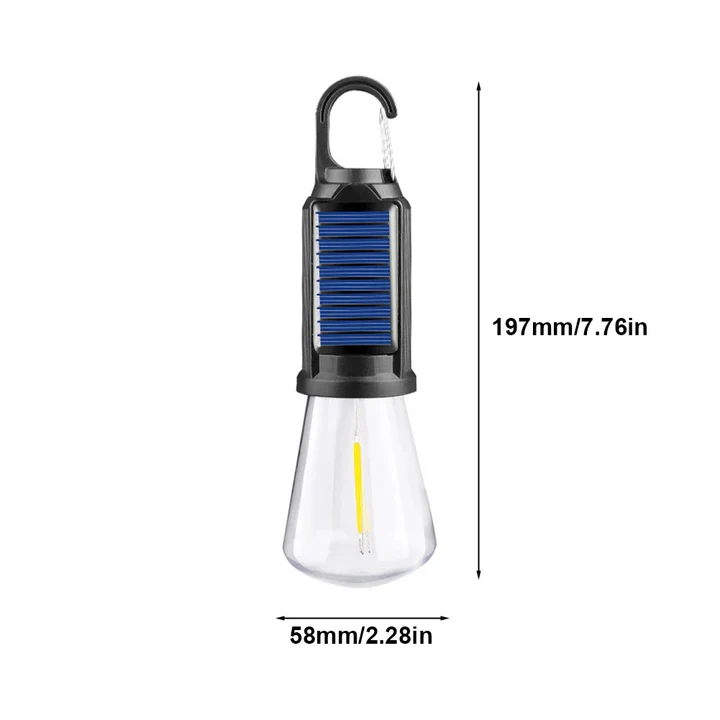 Lampe de camping solaire rechargeable à crochet