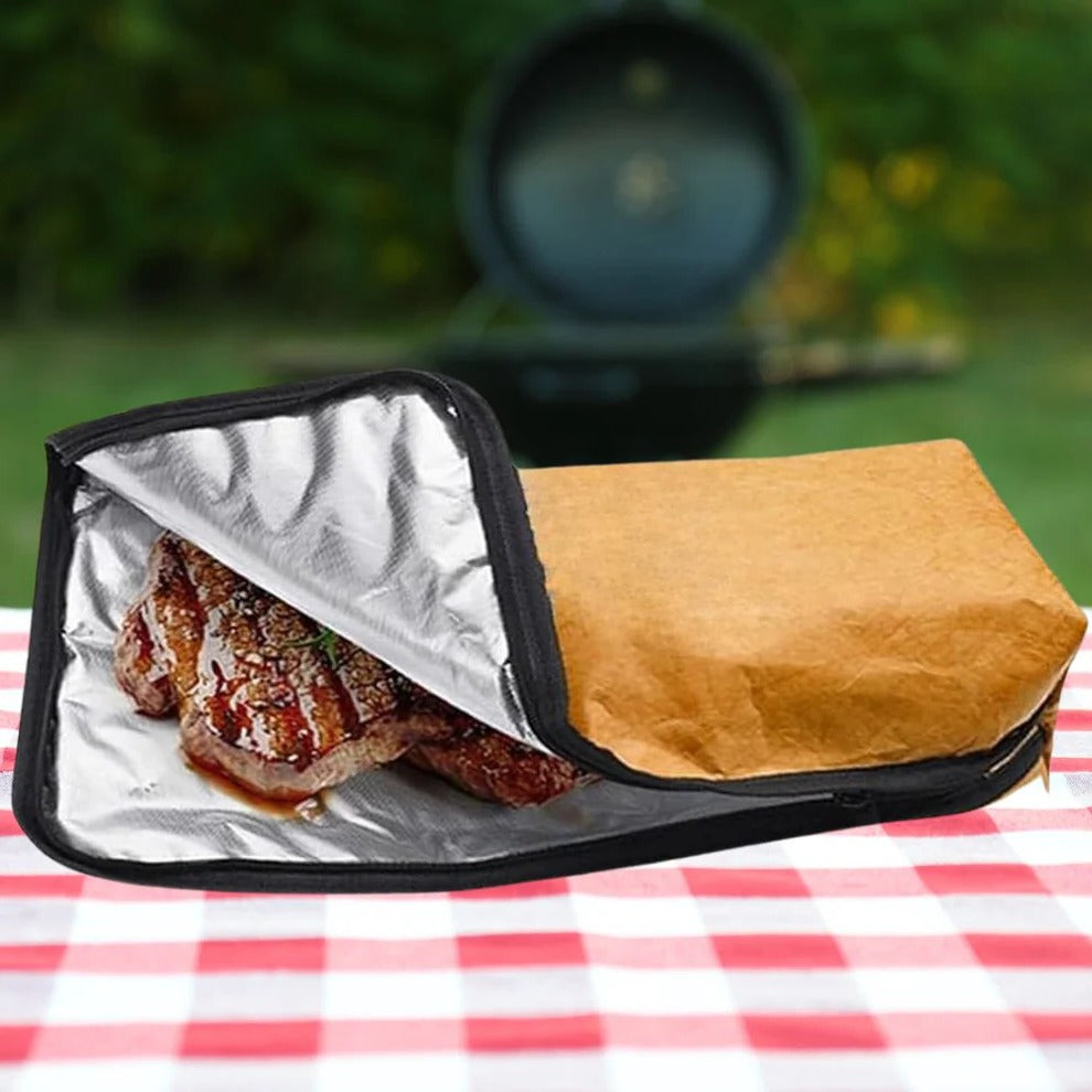 Couverture de repos pour viande de barbecue à design isotherme avec poignée de transport