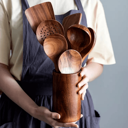 TEAKWOOD – Elegant kitchen utensil set for natural and stylish cooking