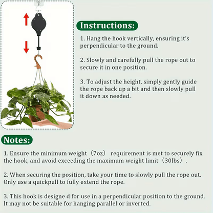 GARDENLIFT – Height-adjustable Hanging System for Plants & Birdhouses