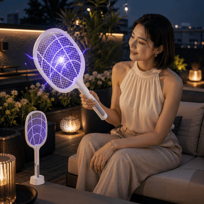 BLITZKILL – 3000V Electric Mosquito Swatter & USB Insect Killer with Safety Net