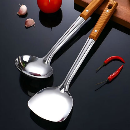 LUXURY STAINLESS STEEL - Elegant Stainless Steel Kitchen Utensil Set for Stylish and Precise Cooking