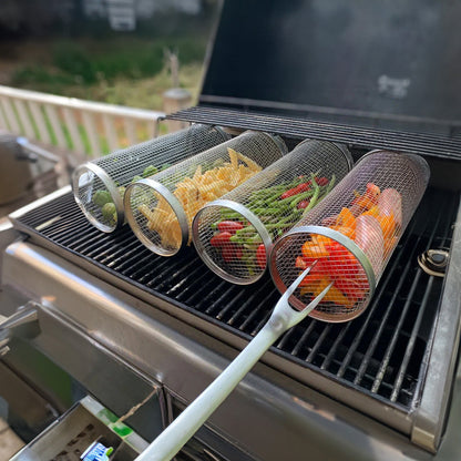 Panier de grill rotatif en acier inoxydable pour barbecue