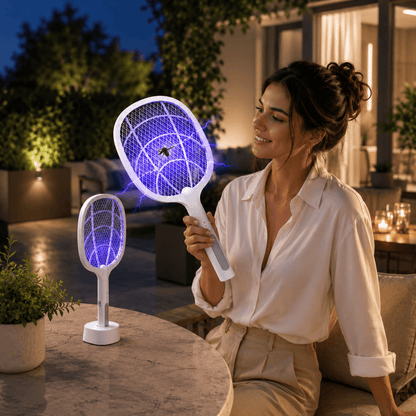 BLITZKILL – 3000V Electric Mosquito Swatter & USB Insect Killer with Safety Net
