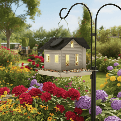 SOLARPERCH – Decorative Birdhouse with LED Light for Atmospheric Gardens