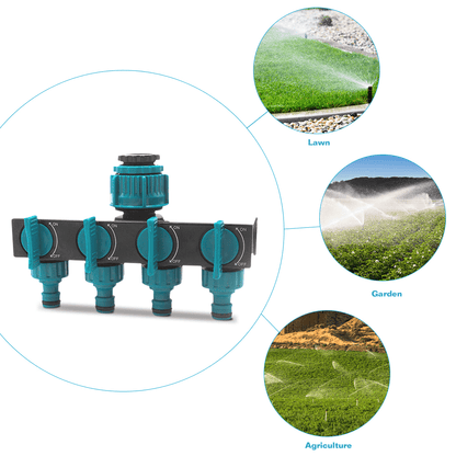 FlowMaster – 4-way garden hose splitter for flexible watering