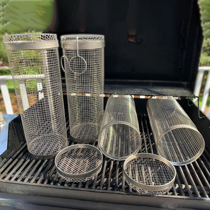 Panier de grill rotatif en acier inoxydable pour barbecue