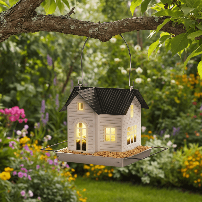 SOLARPERCH – Decorative Birdhouse with LED Light for Atmospheric Gardens