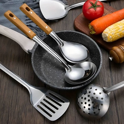 LUXURY STAINLESS STEEL - Elegant Stainless Steel Kitchen Utensil Set for Stylish and Precise Cooking