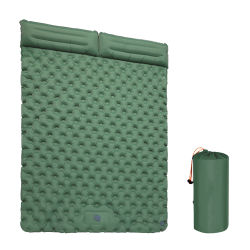 Matelas pneumatique autogonflant, lit de camping double avec oreillers intégrés