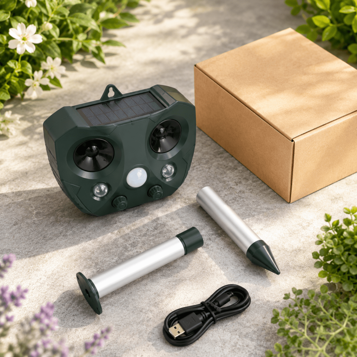 Ultrasonic Bird & Pest Defender – Solar-Powered Animal Repeller with PIR Sensor & Weatherproof Design