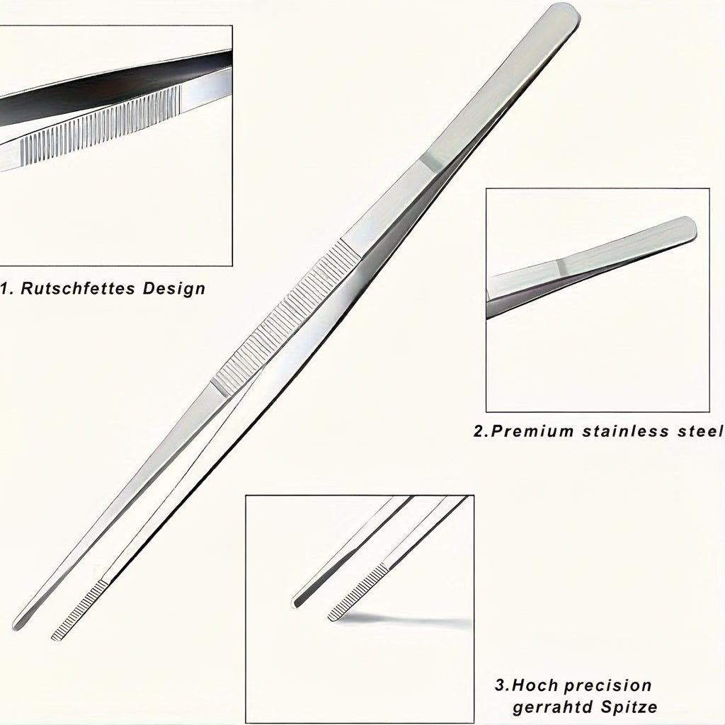 FIREPROOF - Multifunctional Grill Tongs 25 cm for Picnic and Home Kitchen