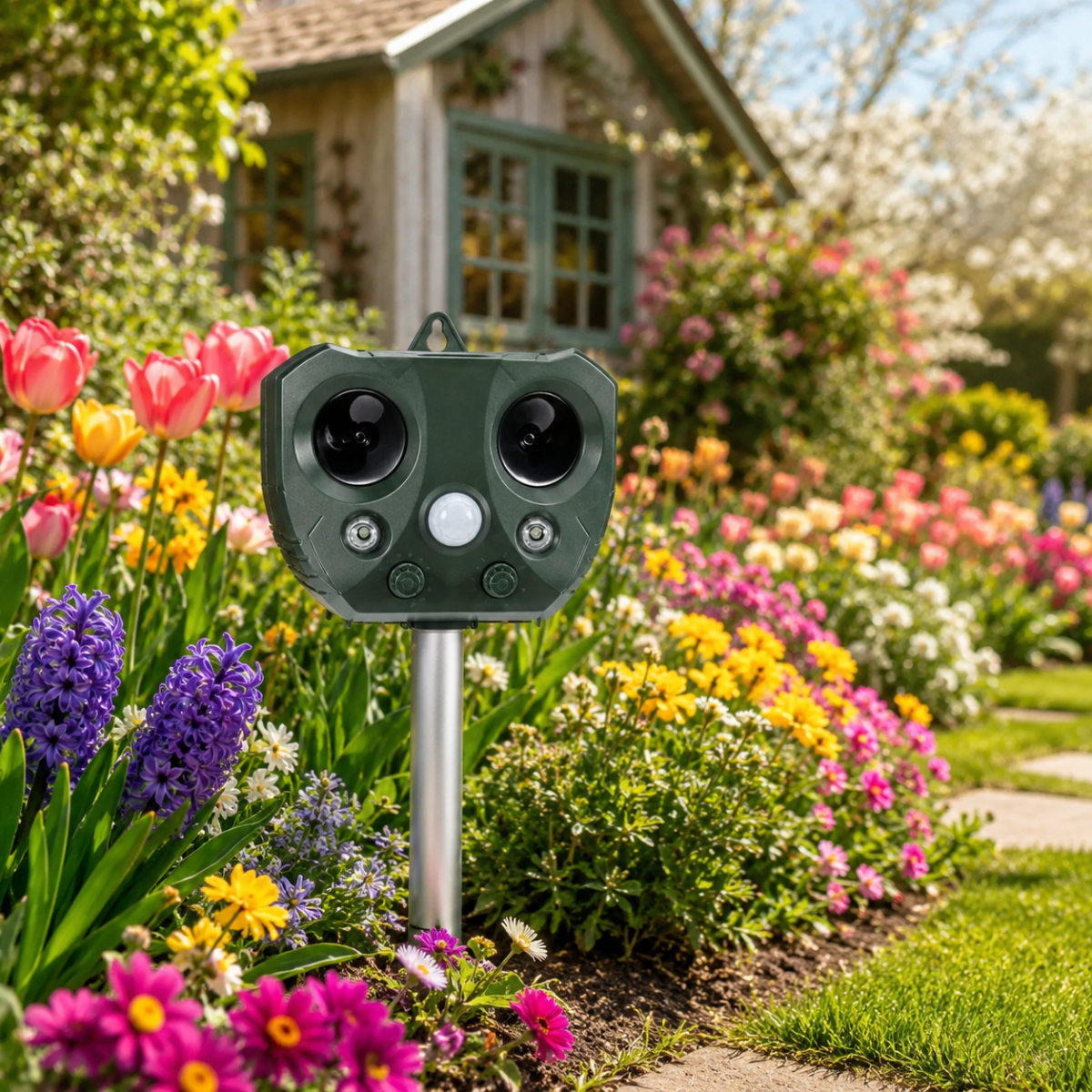Ultrasonic Bird & Pest Defender – Solar-Powered Animal Repeller with PIR Sensor & Weatherproof Design