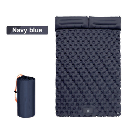Matelas pneumatique autogonflant, lit de camping double avec oreillers intégrés