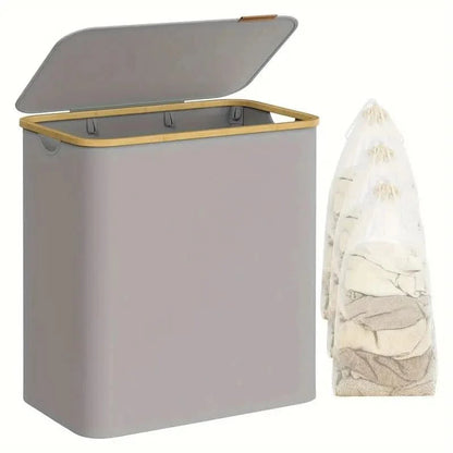 SORTISPACE – Foldable Laundry Basket with 3-Compartment System for Perfect Organization