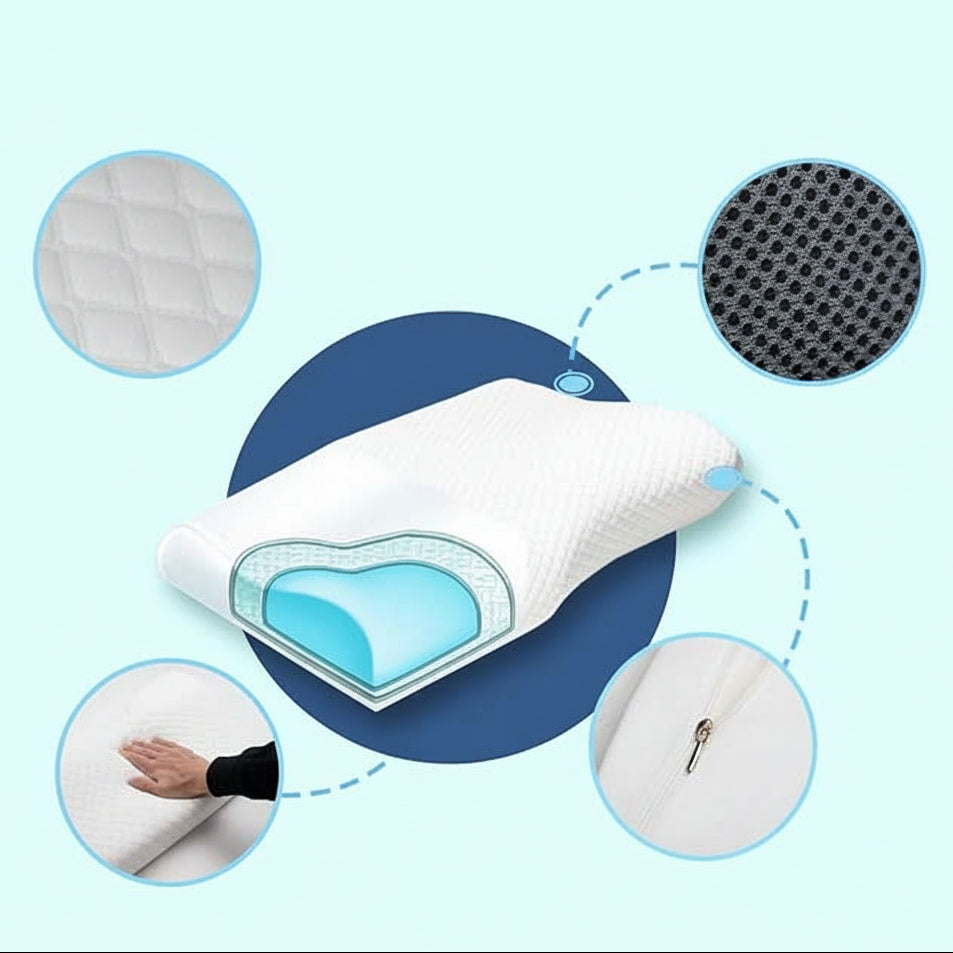 SNOREFREE - Ergonomic Anti-Snoring Pillow for Quiet and Restful Nights