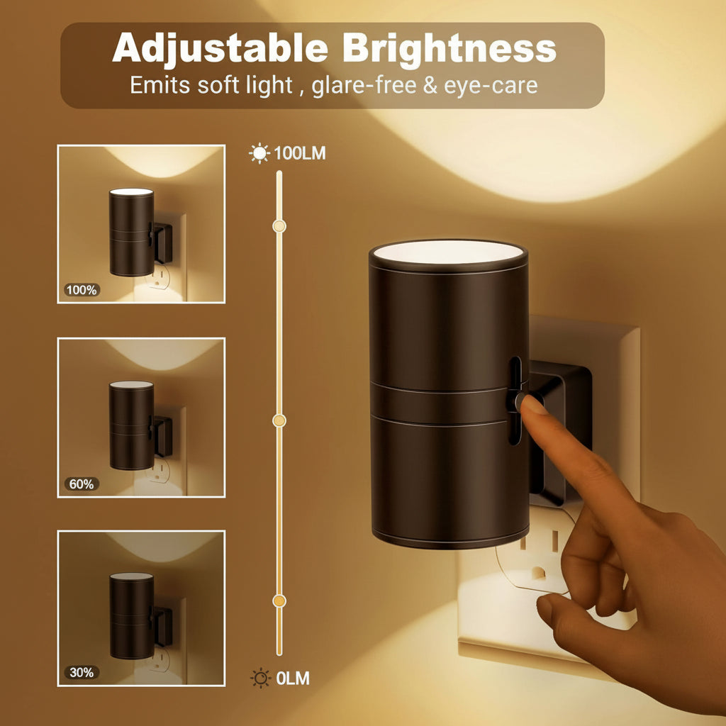 TWILIGHTGLOW - LED Night Light – Dimmable & Automatic for Stylish Lighting
