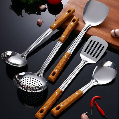 LUXURY STAINLESS STEEL - Elegant Stainless Steel Kitchen Utensil Set for Stylish and Precise Cooking