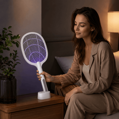 BLITZKILL – 3000V Electric Mosquito Swatter & USB Insect Killer with Safety Net