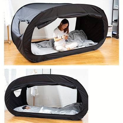 Lit-tente pliable à fermeture éclair intégrale et ventilation en maille, déperlant