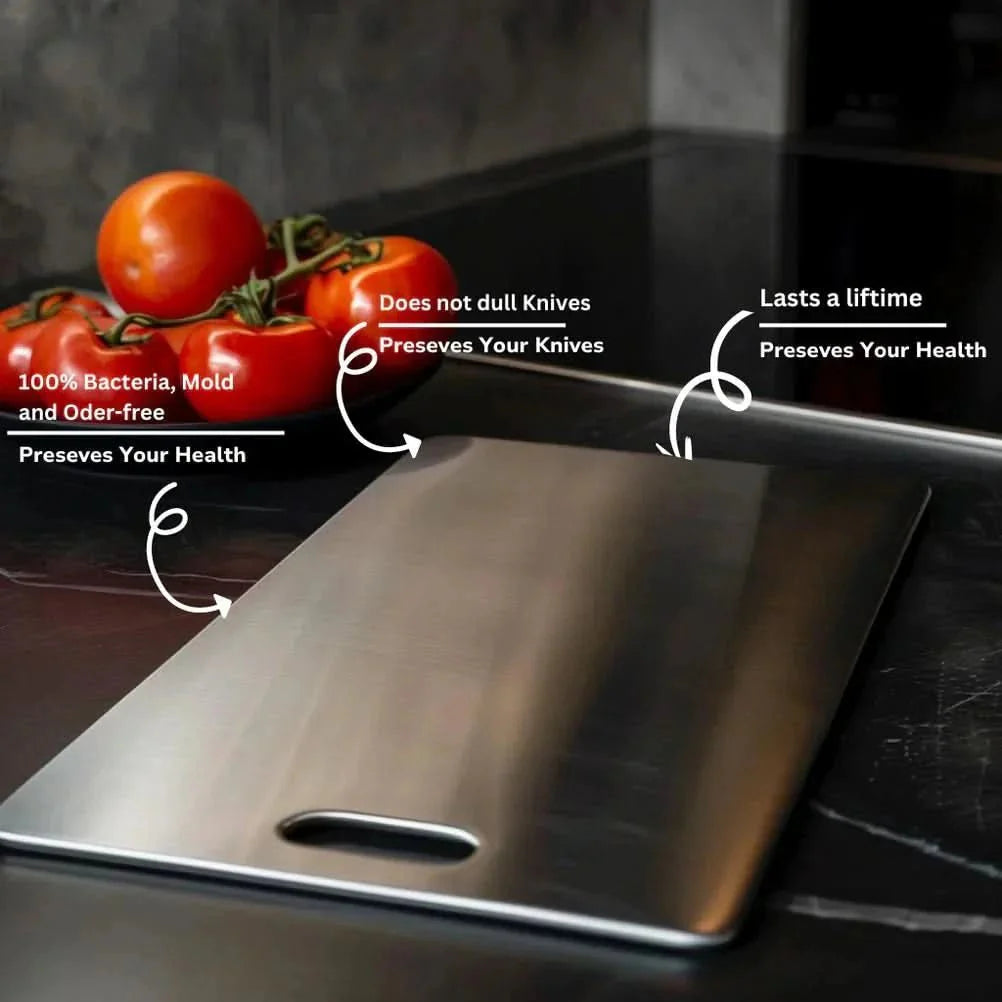 TITANEDGE - Antibacterial Stainless Steel Cutting Board for Maximum Hygiene and Durability in the Kitchen