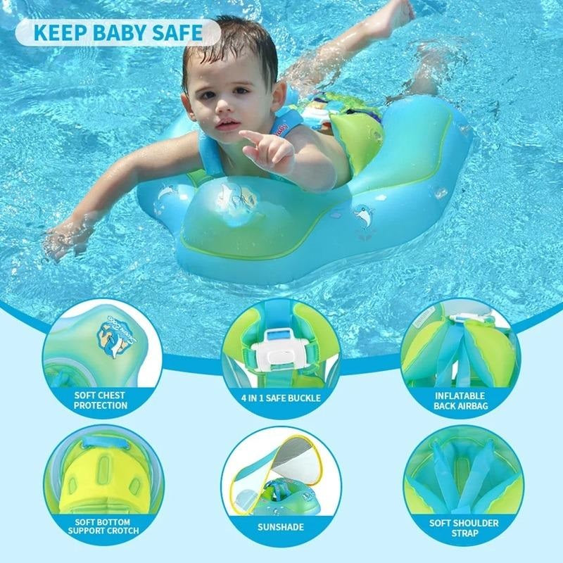 Bouée pour bébé avec pare-soleil amovible