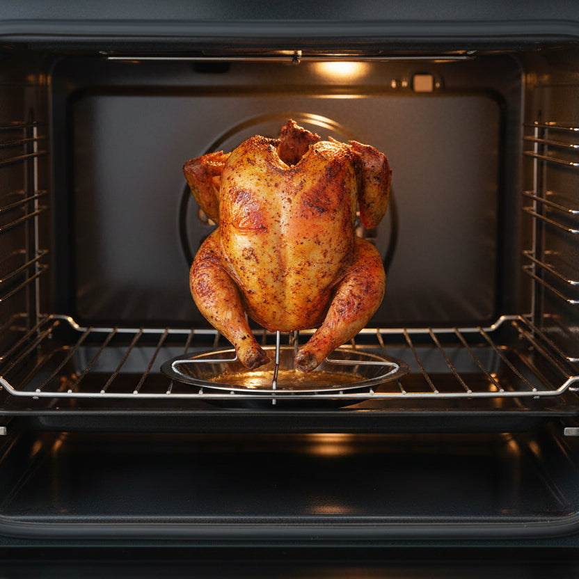 GrillRoast Rack - non-stick carbon steel chicken roaster for perfect BBQs