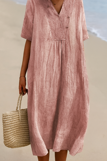 Robe de plage légère en polyester à col en V et enfilage facile