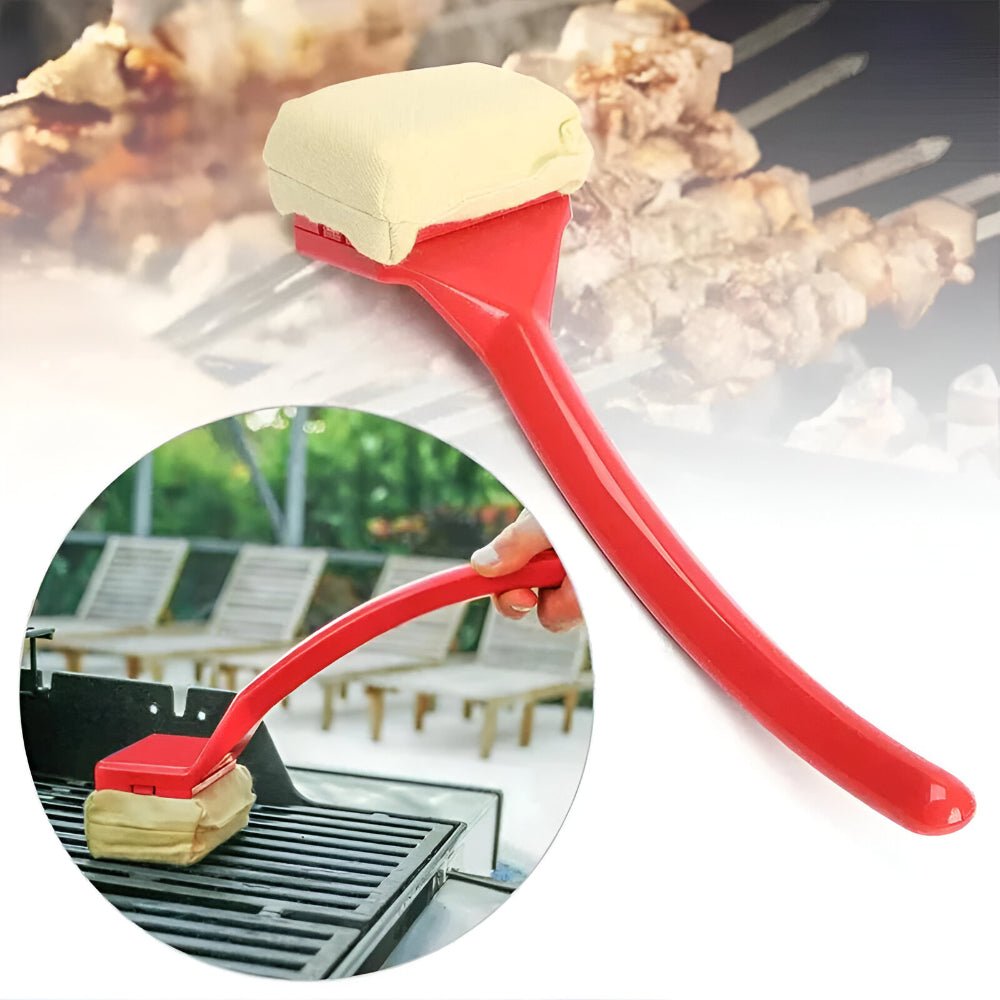 FLORACLEAN - Steam Grill Cleaning Brush with Long Handle and Scratch-Free Cleaning Pad