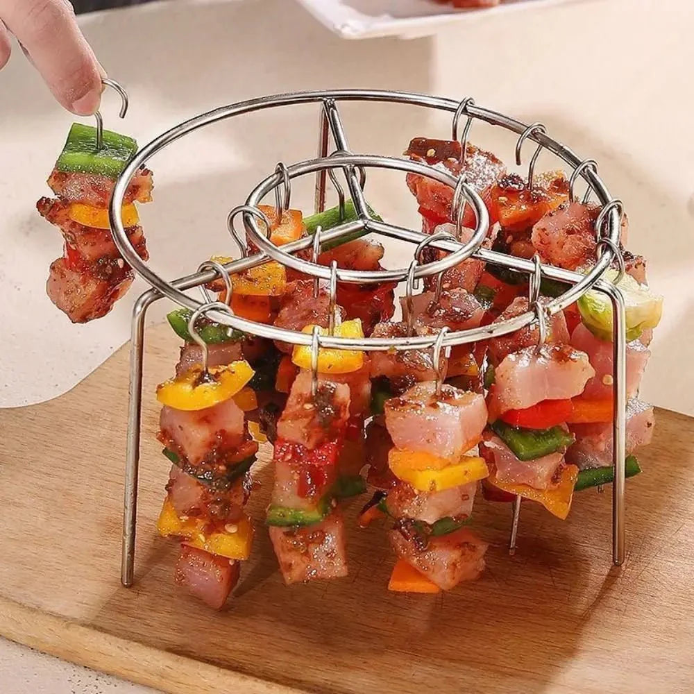 AIRSKEWER – Stainless Steel Grill for Air Fryer with Skewer Holder
