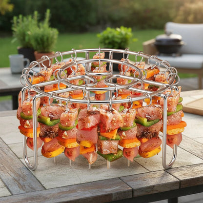 GRILLVERT – Stainless Steel Grill Grate for Vertical Grilling with Skewer Holder