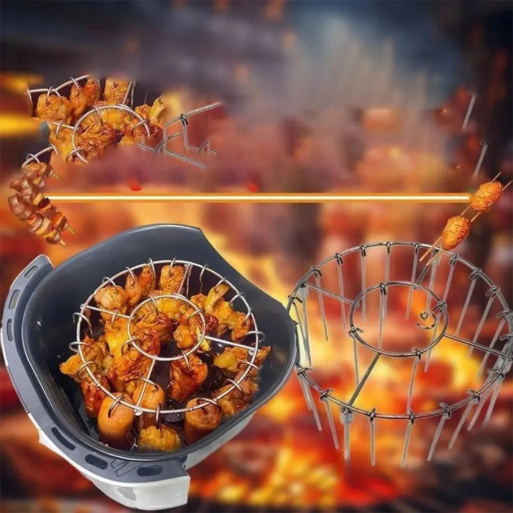 GRILLVERT – Stainless Steel Grill Grate for Vertical Grilling with Skewer Holder