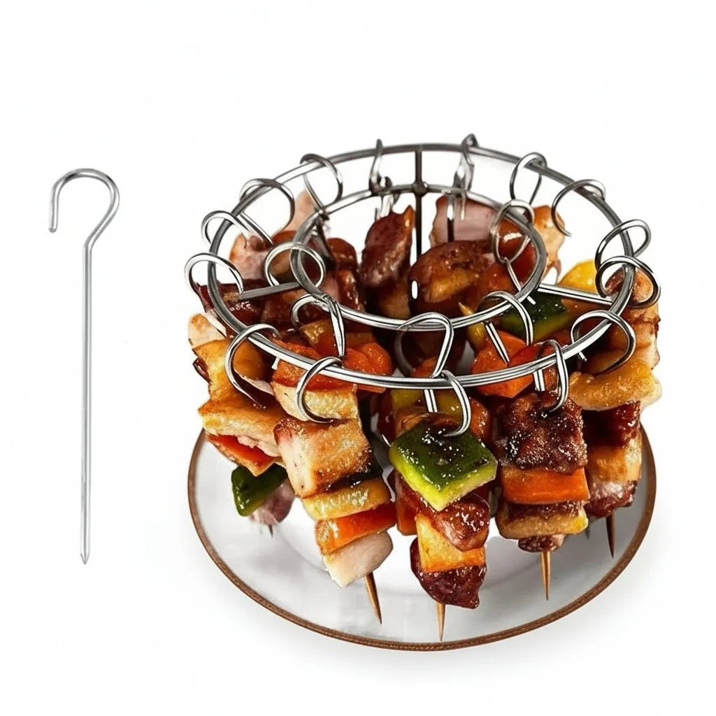 GRILLVERT – Stainless Steel Grill Grate for Vertical Grilling with Skewer Holder