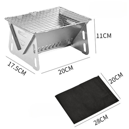 GRILLFOLD – Portable Stainless Steel Charcoal Grill for Outdoor Cooking
