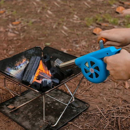 BBQWind Fan - Portable hand crank barbecue fan for easy outdoor firing up