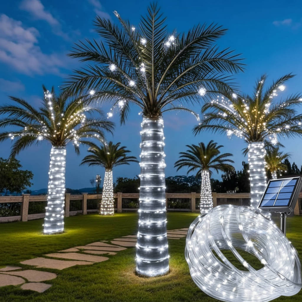 Guirlande lumineuse d'extérieur pour arbre, jardin et clôture