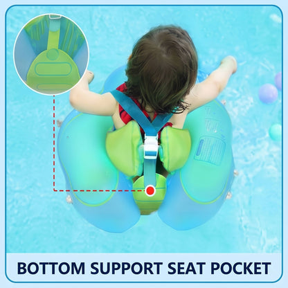 Bouée de piscine pour bébé avec pare-soleil UPF50+, flotteur gonflable anti-bascule pour tout-petit de 3 à 36 mois