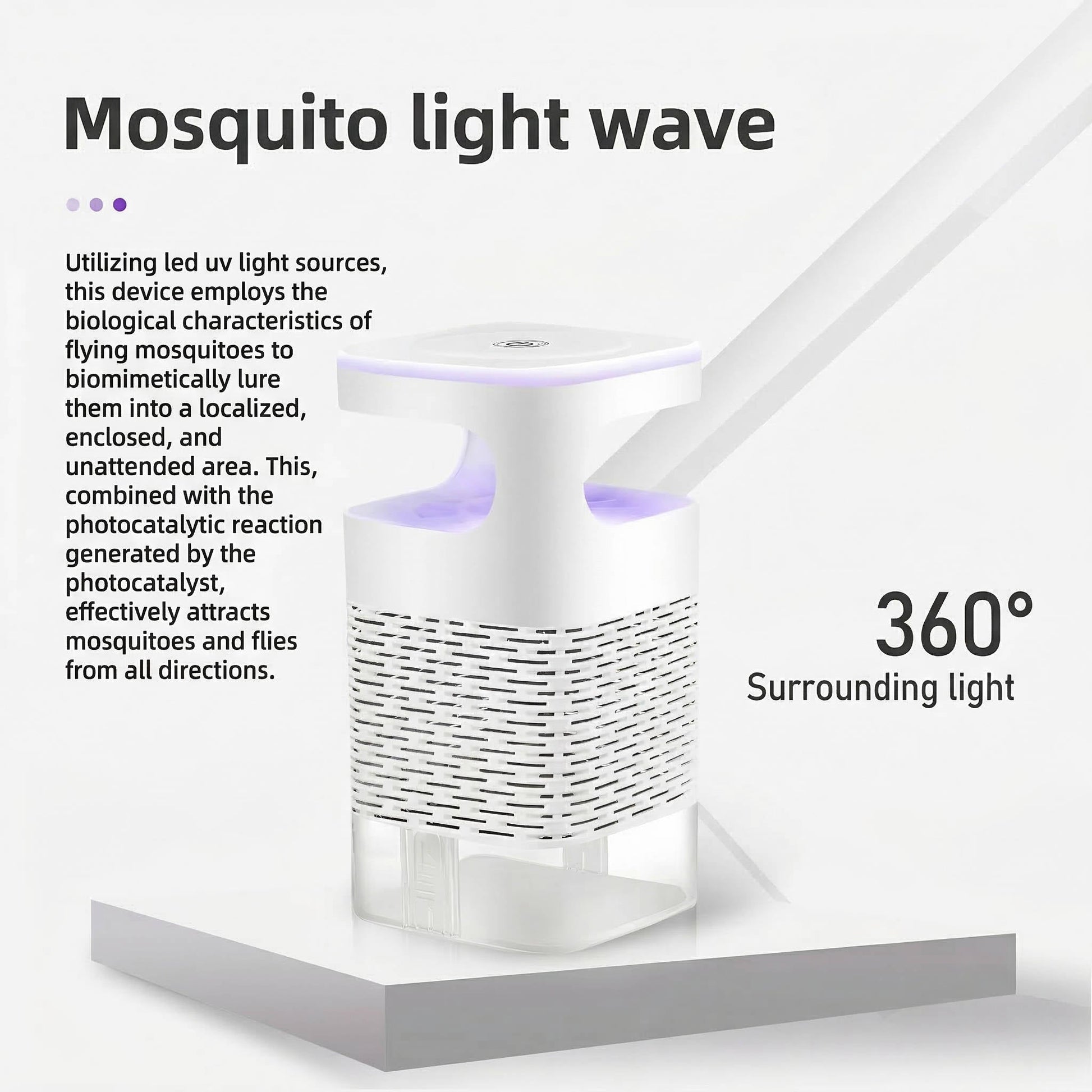 Piège à moustiques et insectes UV à aspiration automatique pour attraper moustiques, mites et moucherons, intérieur