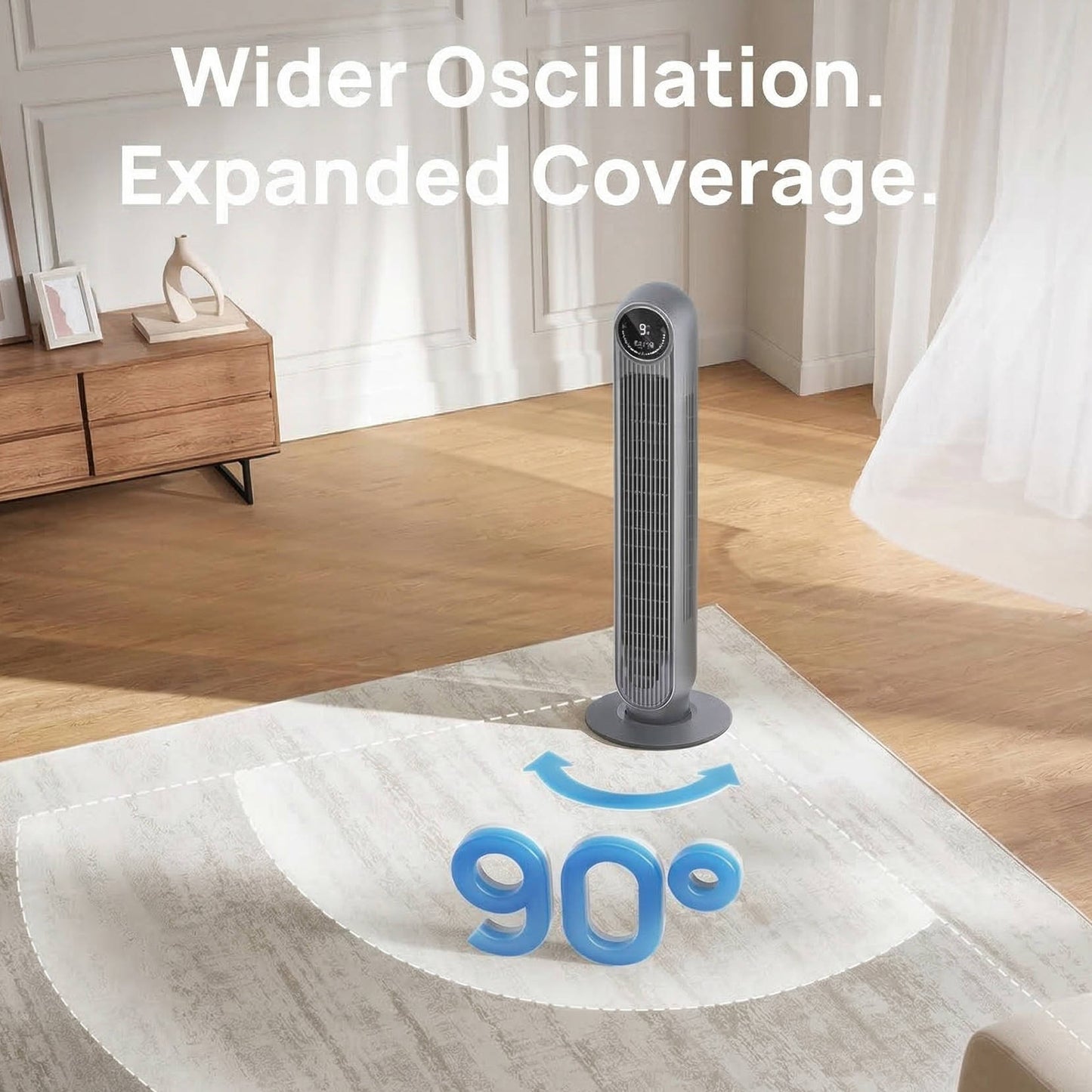 Climatiseur portable pour la maison et le bureau, ventilateur tour rafraîchisseur sans pales, ultra silencieux, 8 vitesses et 4 modes
