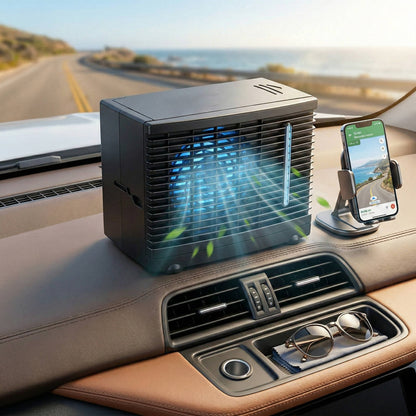 Climatiseur de voiture portable 12 V, refroidisseur d'air avec réservoir d'eau froide, silencieux et basse consommation