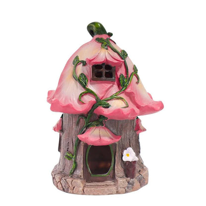 MUSHLORA – Solar Mushroom House Sculpture for Magical Garden Decoration