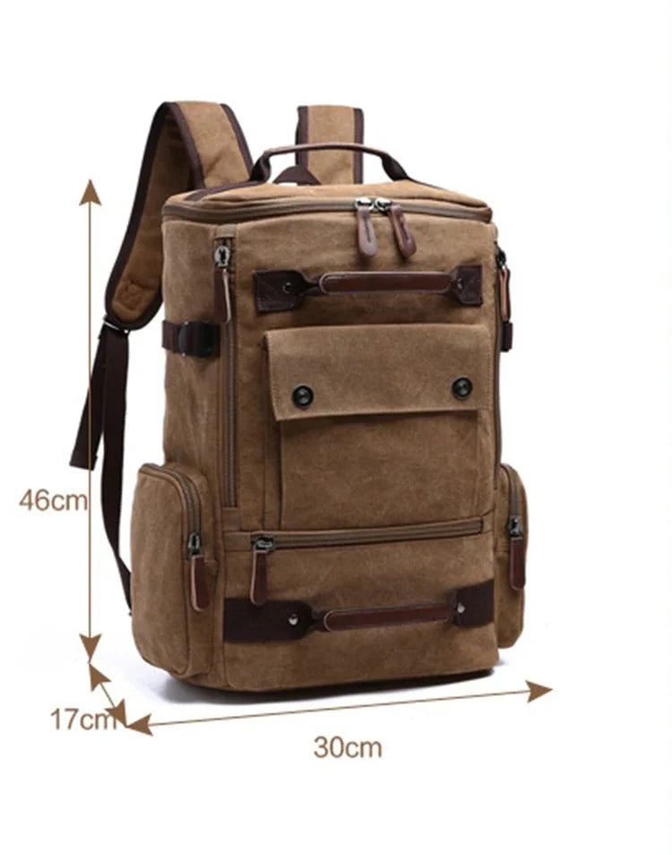 VINTAGECANVAS Backpack – Stylish & Functional with Laptop Compartment for Everyday Use & Adventure