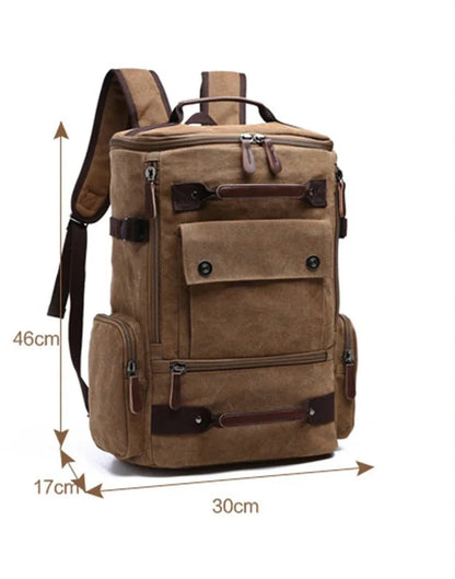 VINTAGECANVAS Backpack – Stylish & Functional with Laptop Compartment for Everyday Use & Adventure
