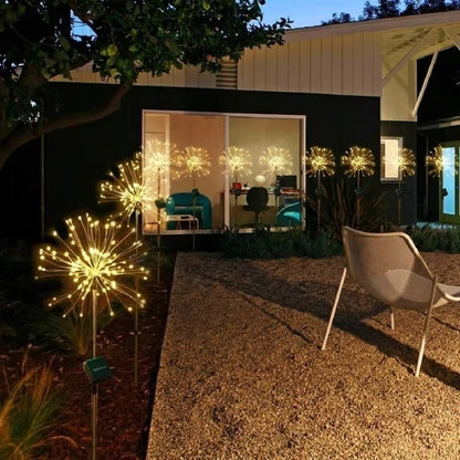 Solar garden lamp - Elegant LED firework lights for outdoor areas, IP65, solar-powered lighting