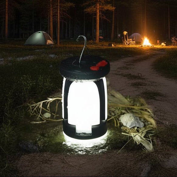 CAMPORA – Solar-powered USB camping lantern with foldable 90° light panels